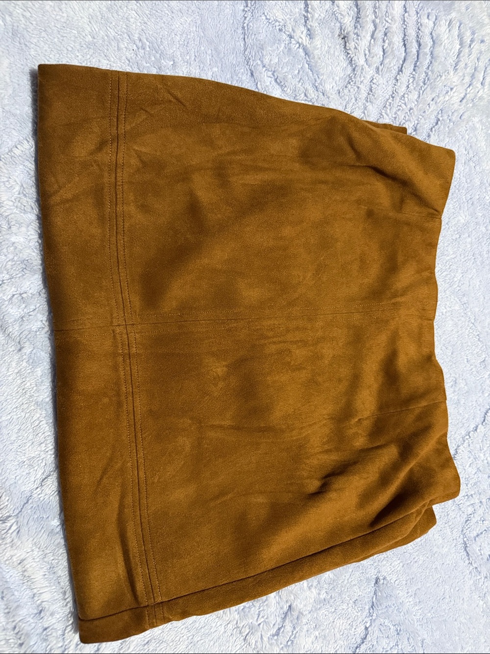 Suede-Look Skirt in Camel Brown
